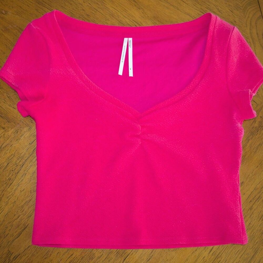 Anthropologie Pink Cropped Top